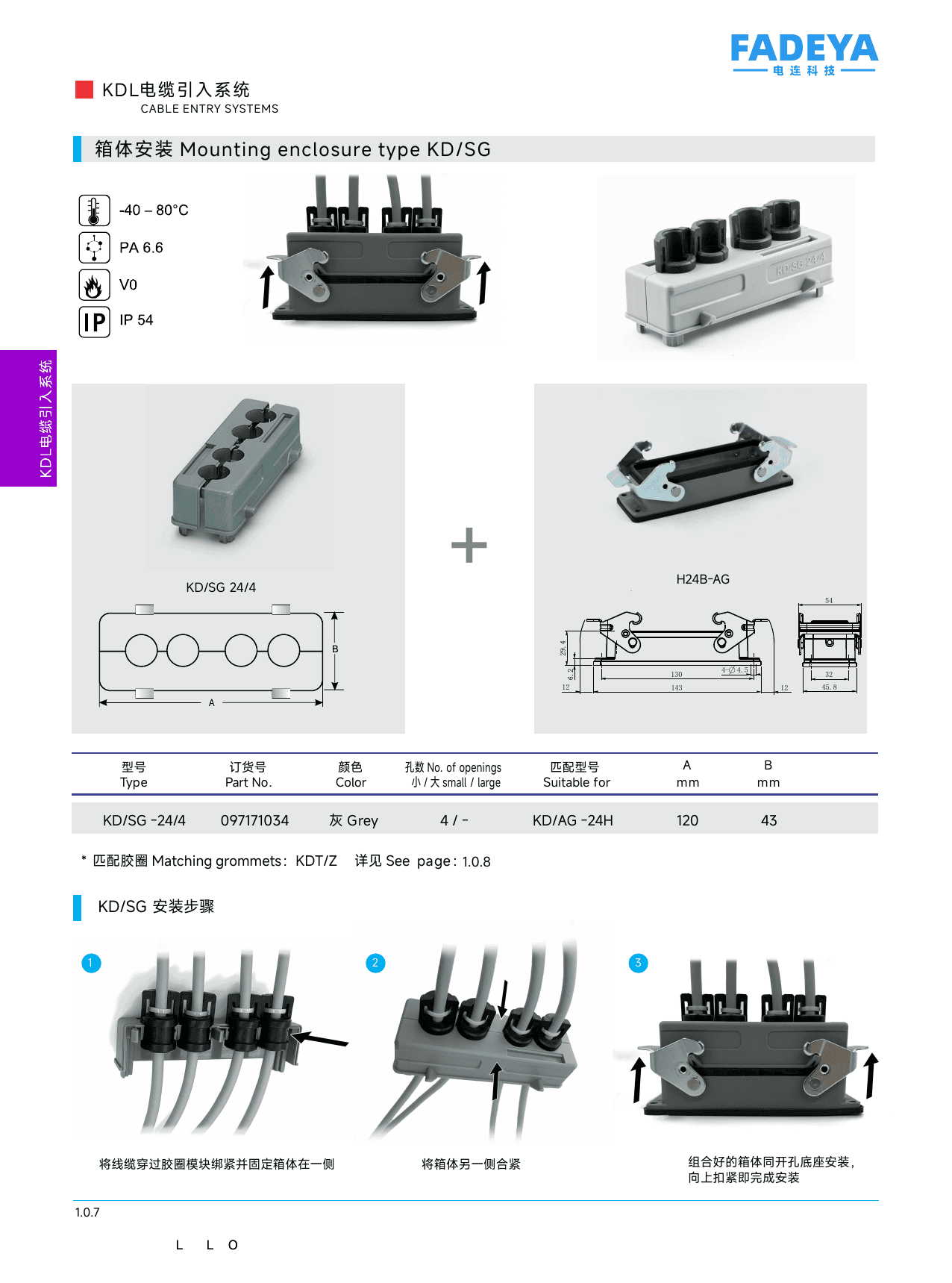 KD/SG Enclosure Mounting Type datasheet