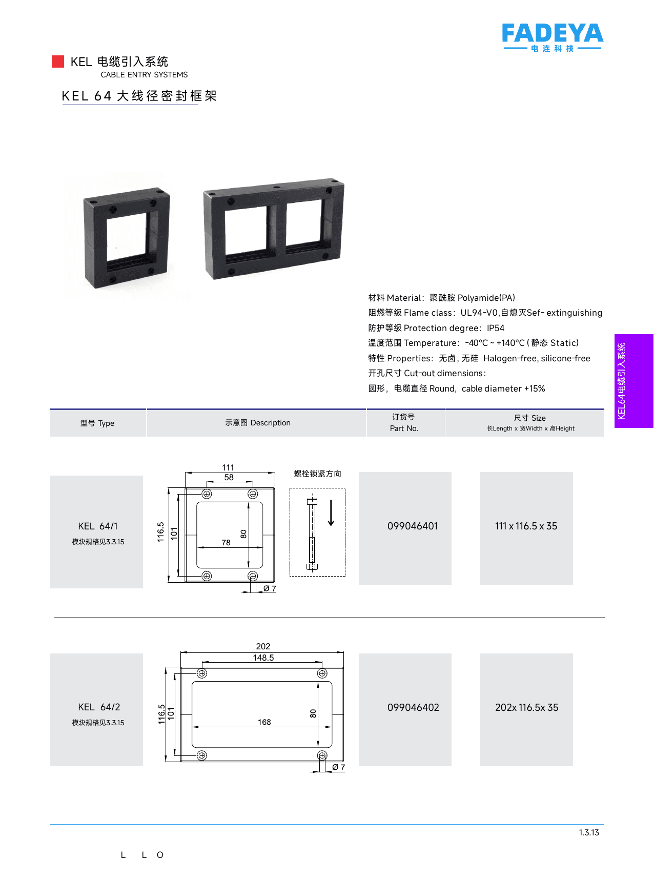 KEL-64 Large-Diameter Sealing Frames datasheet
