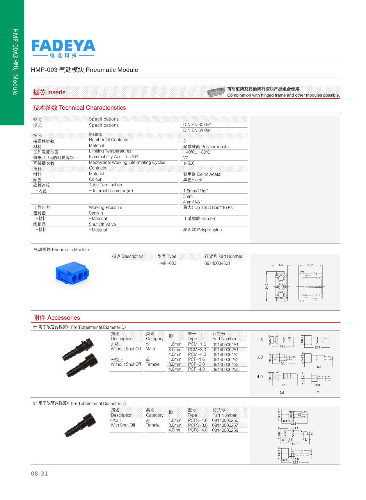 HMP-003 Pneumatic Module (3-way) datasheet