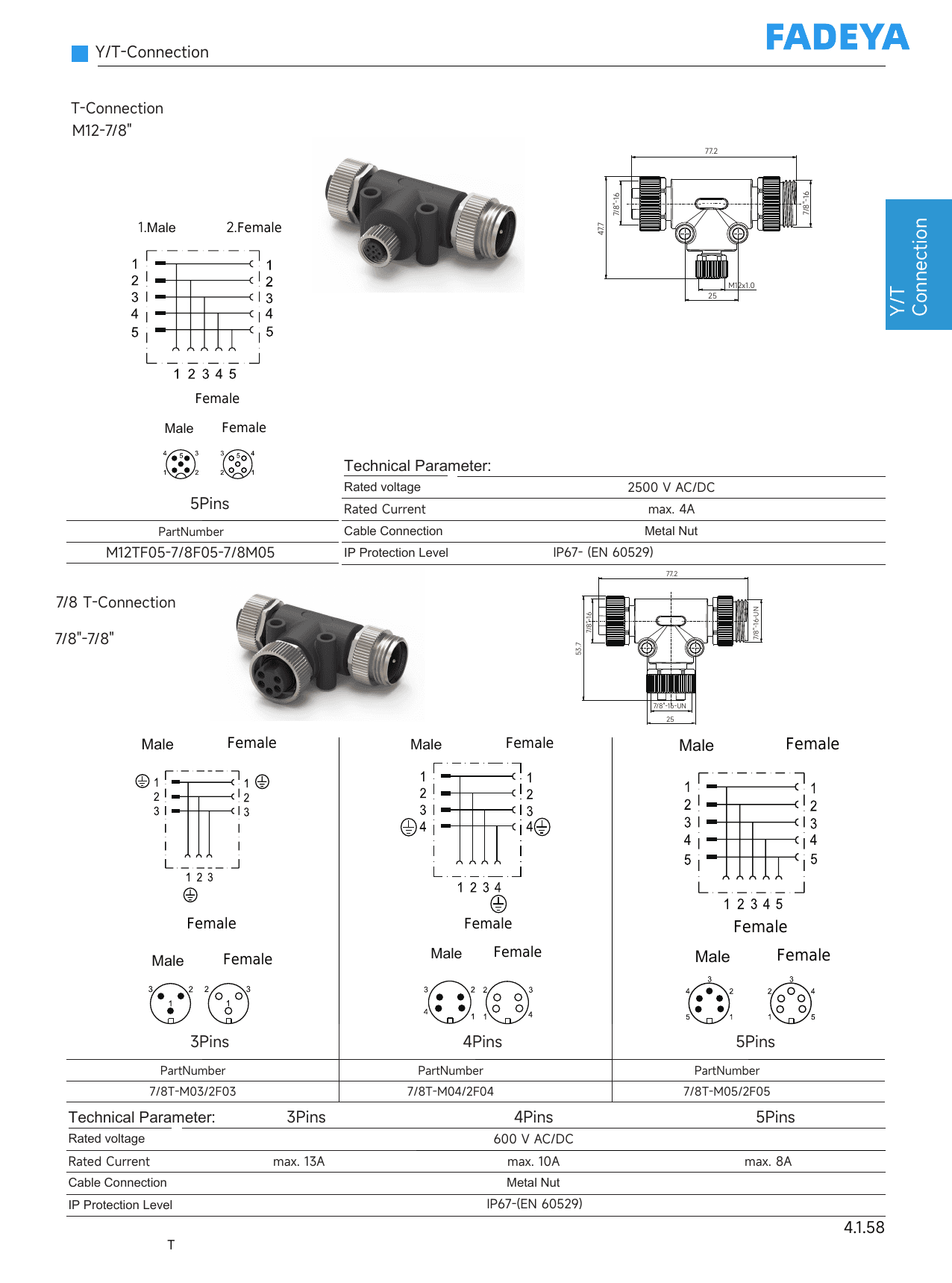 M12 / 7-8 T-Connector datasheet
