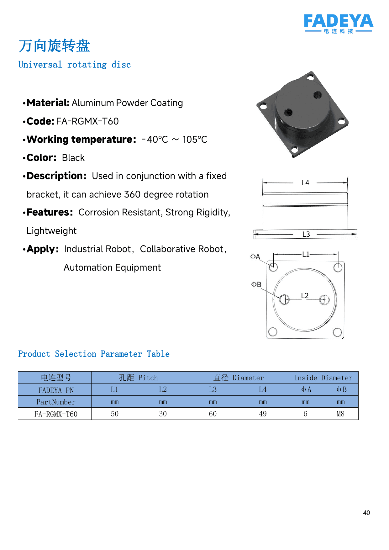 Universal Rotating Disc datasheet