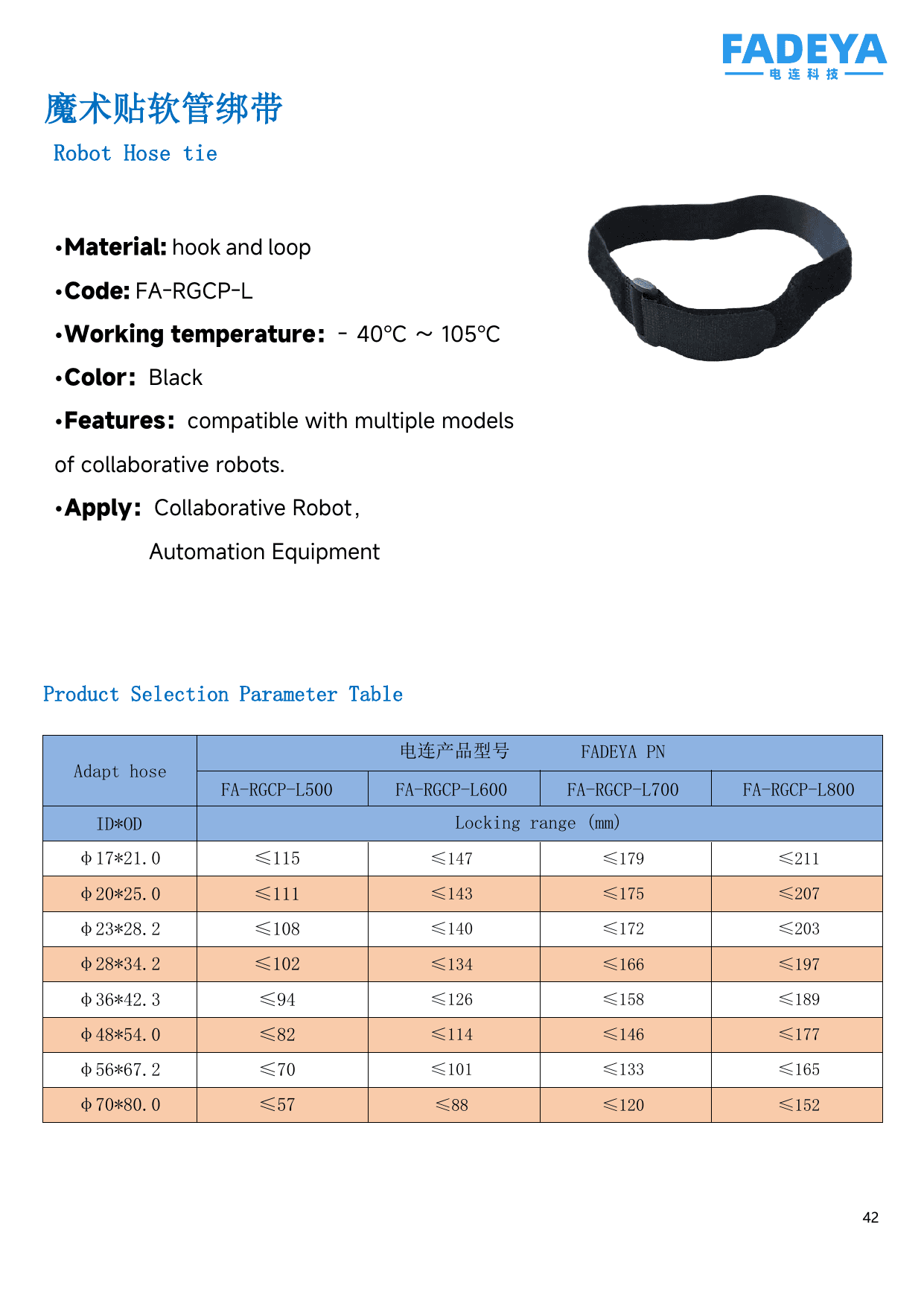 Robot Hose Tie datasheet