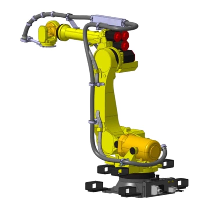 Dresspack routed from the robot base (axes 1–6)