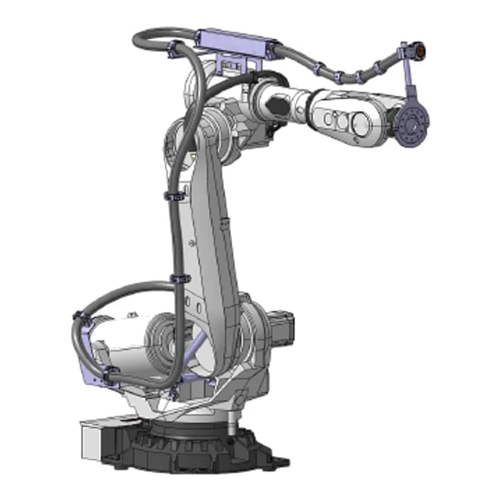 ABB IRB 6700 heavy-payload robot fitted with a robot dresspack