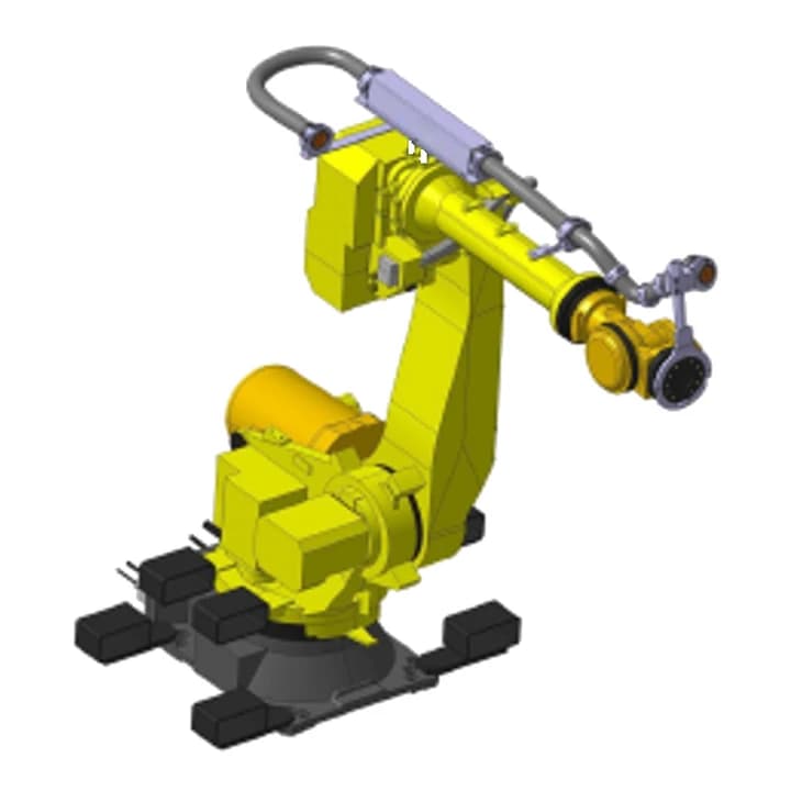 FANUC R-2000iC heavy-payload robot fitted with a robot dresspack