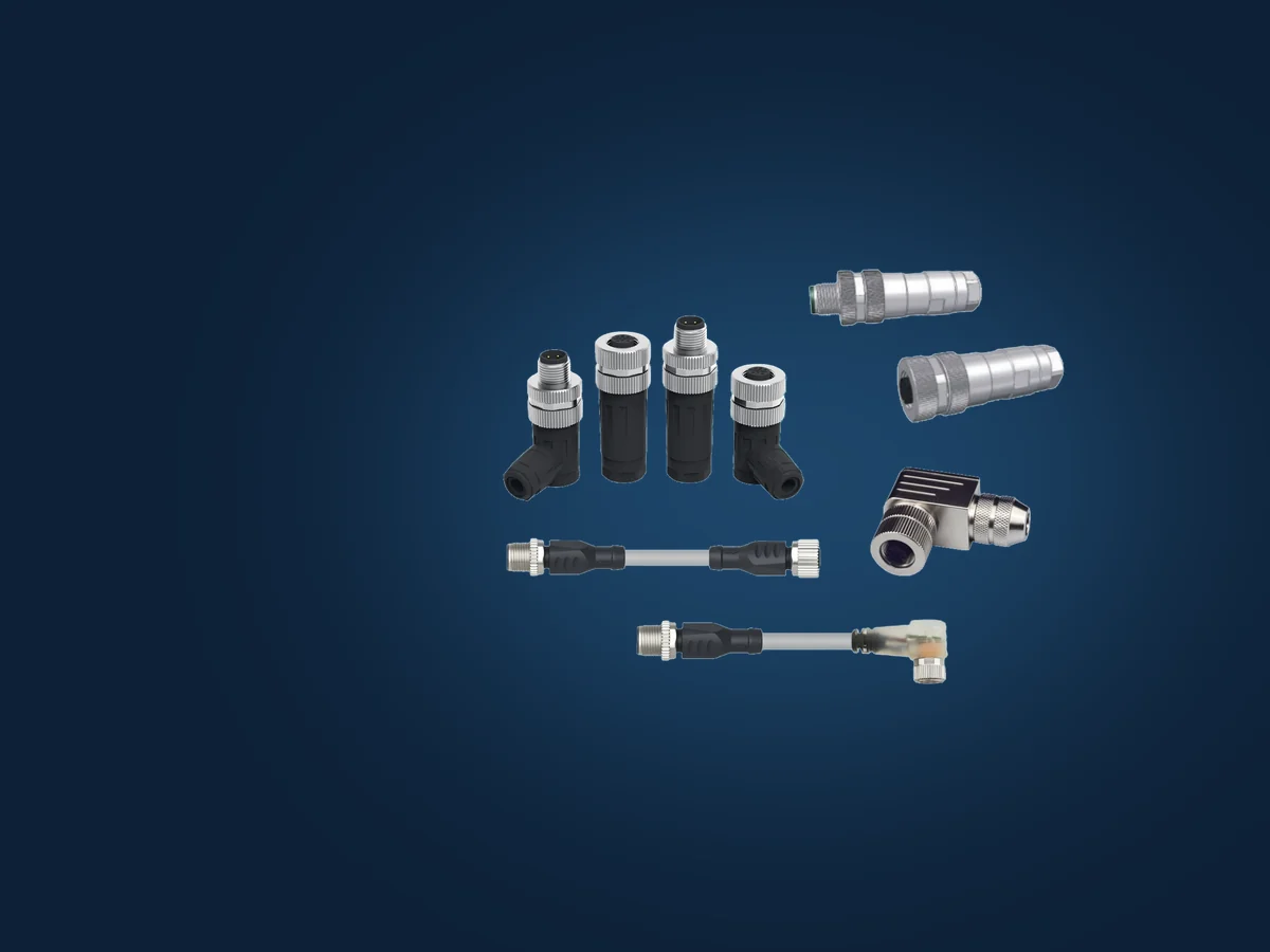 M12 field-wireable connectors and cable assemblies