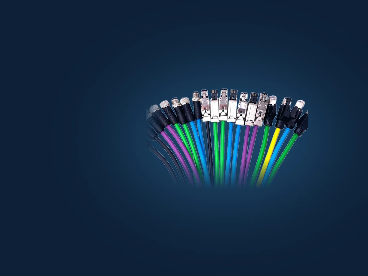 Industrial Ethernet and fieldbus cables with M12 and RJ45 connectors