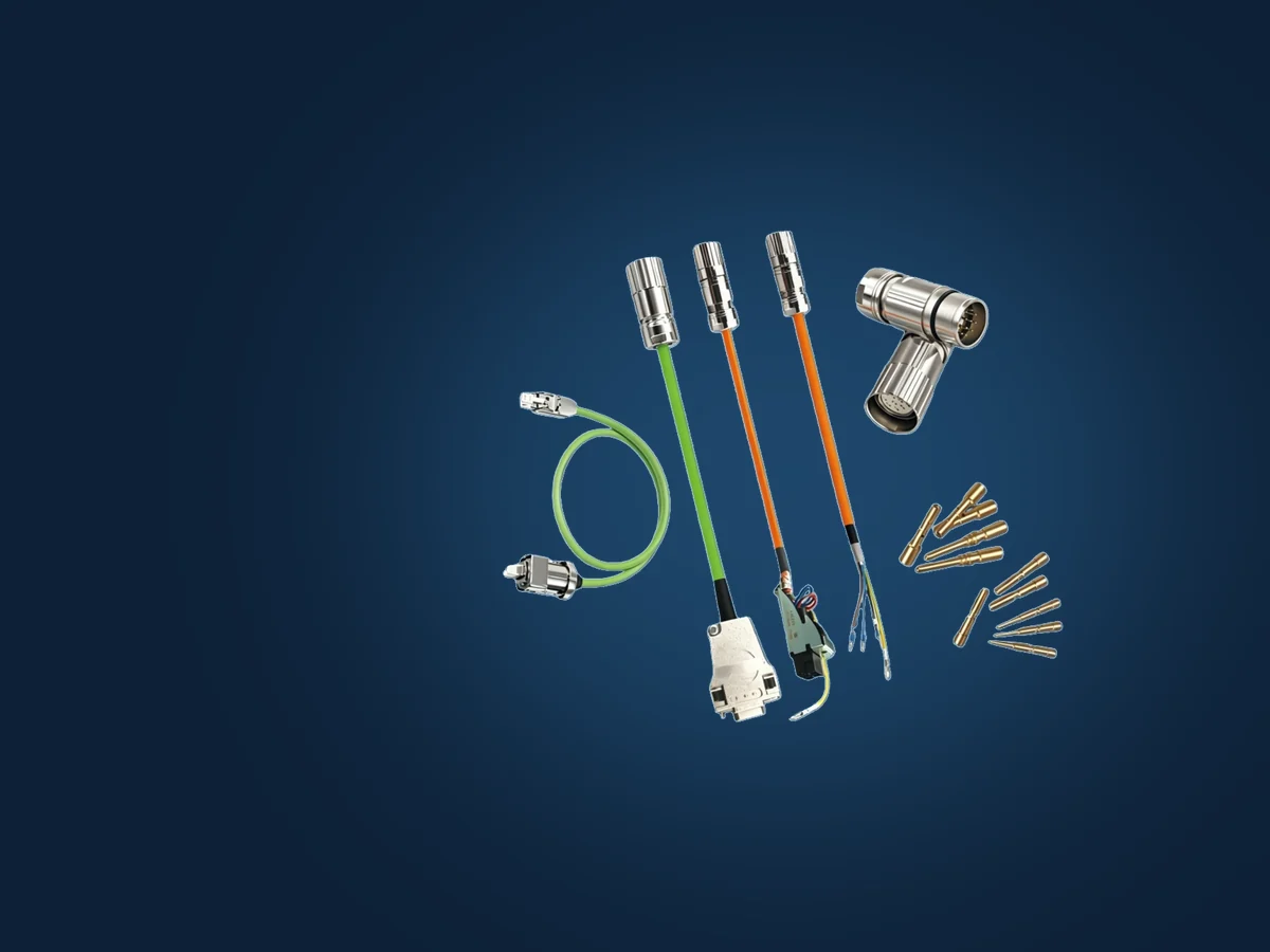 M23 servo connectors, servo cables and crimp contacts