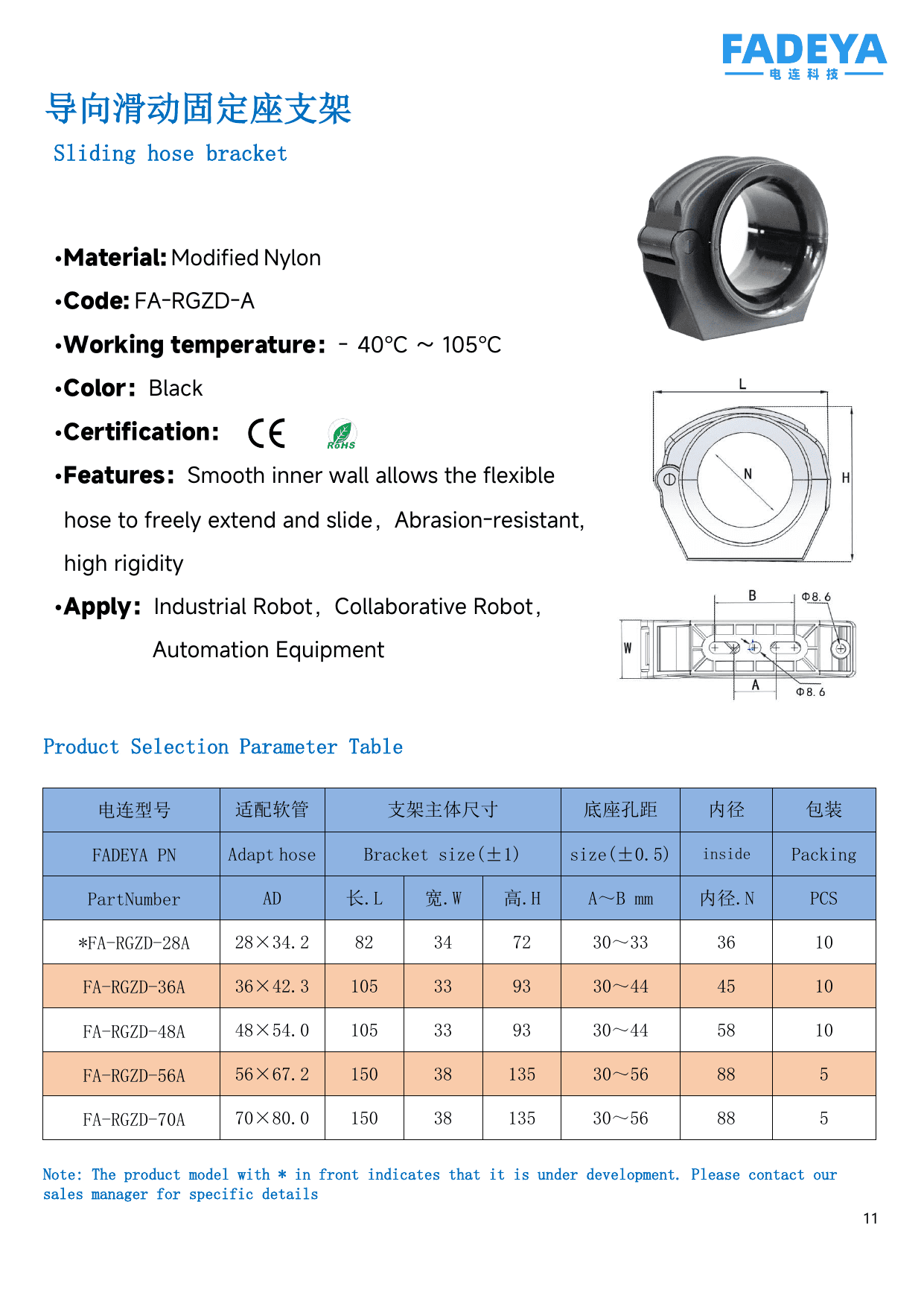 Guide / Sliding Fixed Bracket datasheet