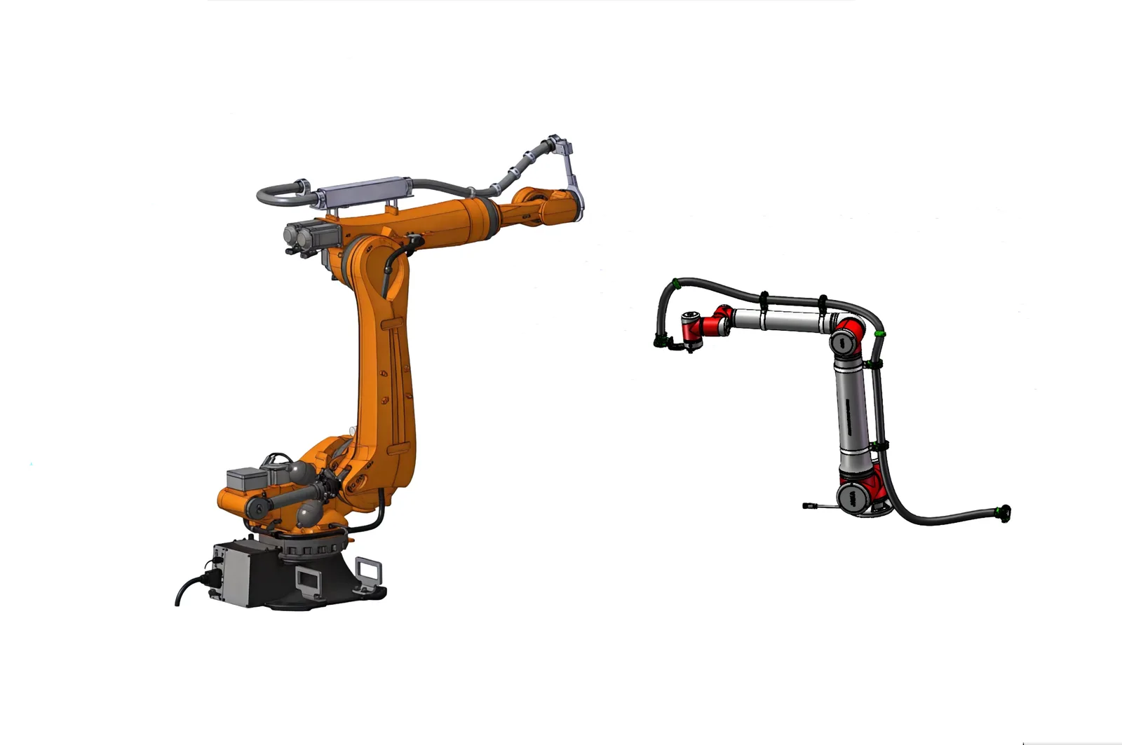 Industrial robot and collaborative robot fitted with robot dresspacks