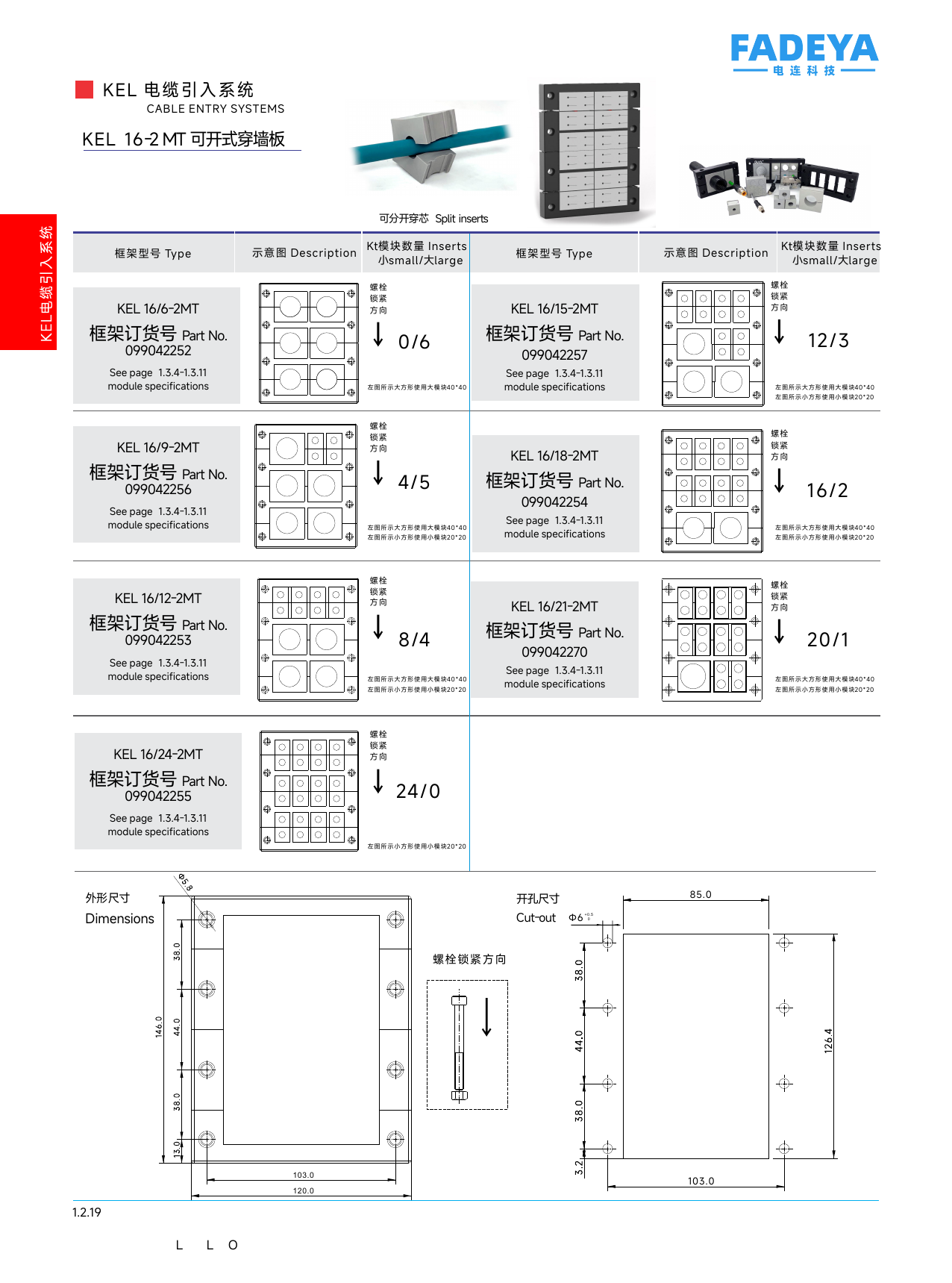 KEL 16-2MT Split Entry Frames