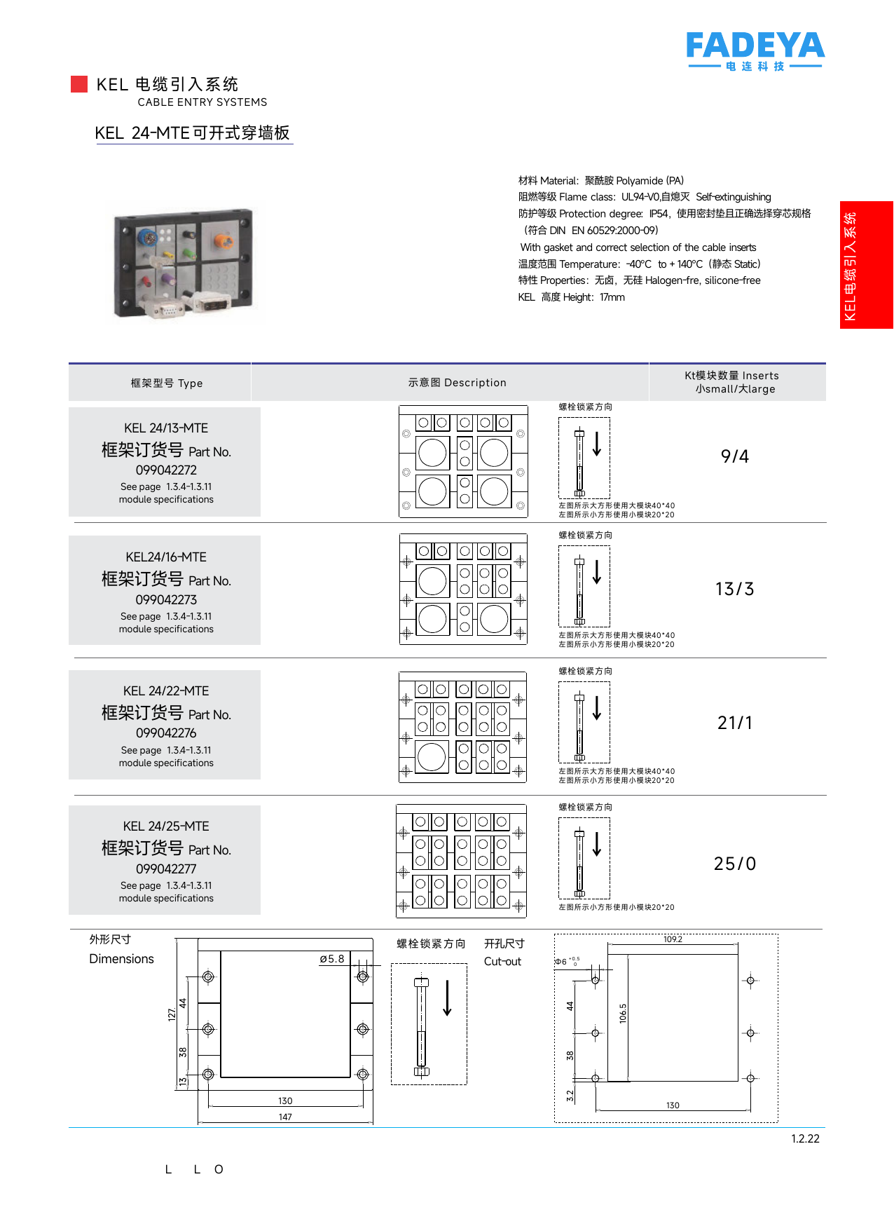 KEL 24-MTE Split Entry Frames