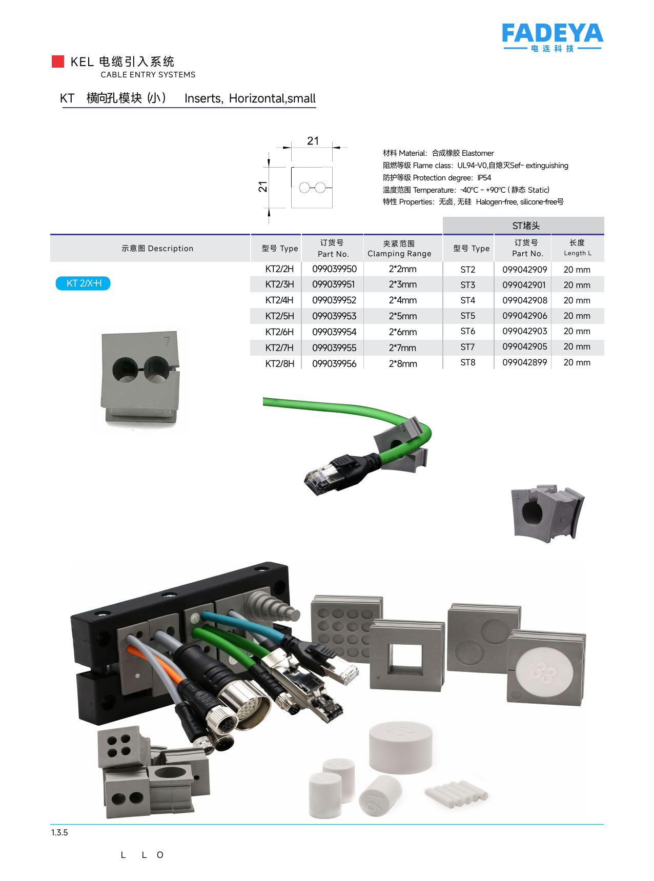 KT 2/x-H Horizontal Small Inserts