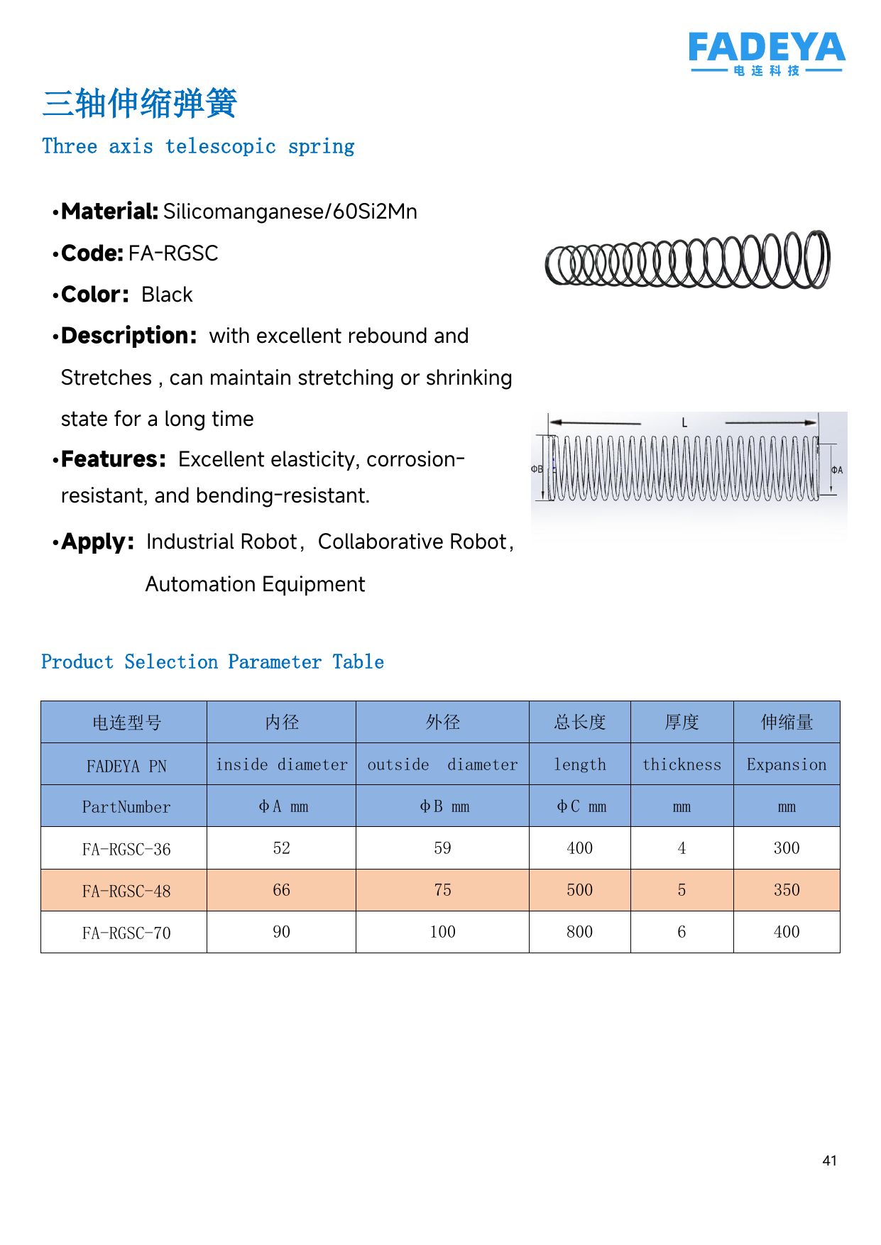 Three-Axis Telescopic Spring