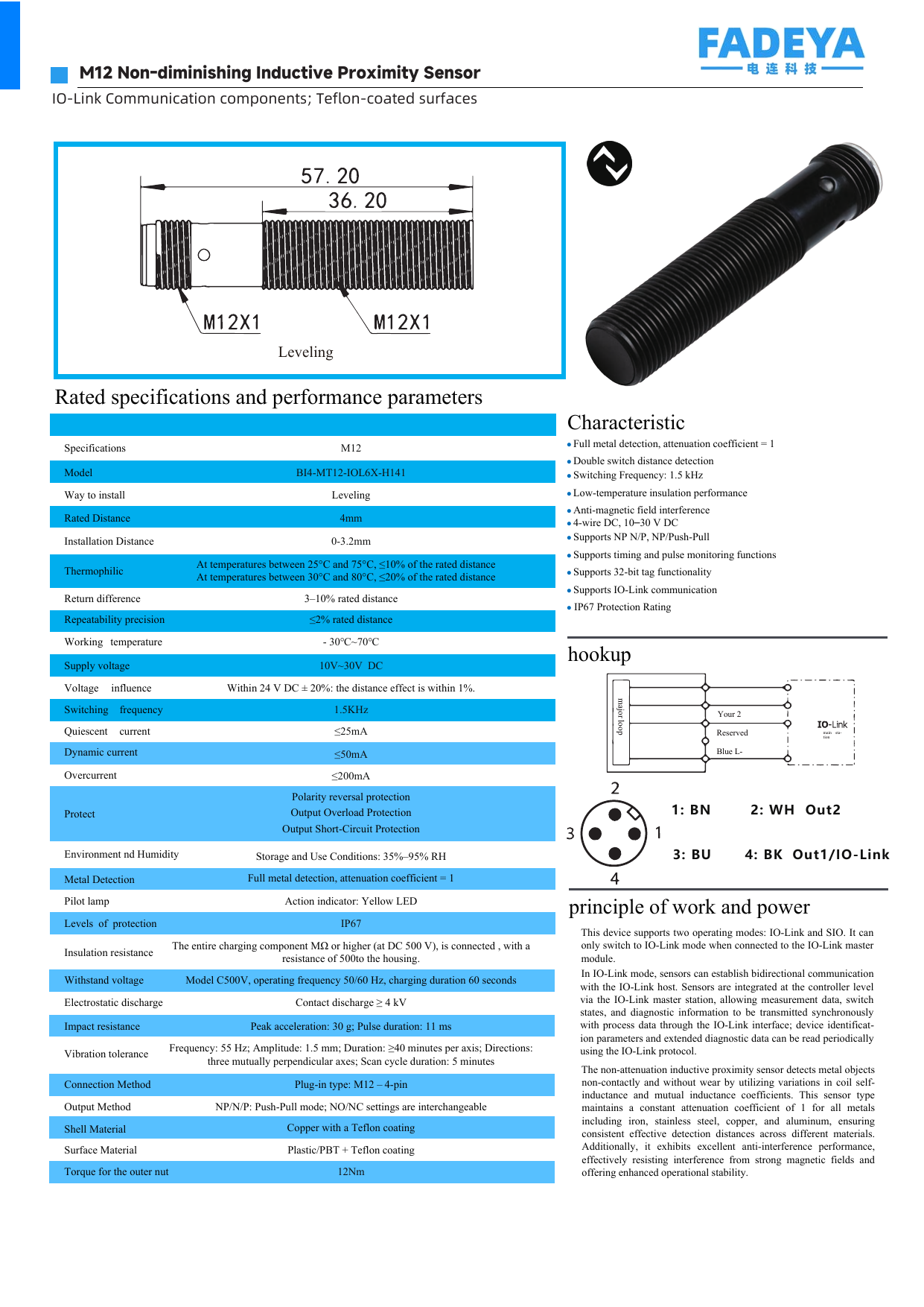 M12 Factor 1 Inductive Proximity Sensor, IO-Link