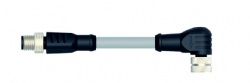 M8 Cordset Male Straight-Female Ange Shield
