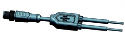DoubleEnd-Splitter M8 Male、Straight 2x Pigtail
