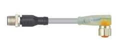 Double End M12 Male Straight To M12 Female Angle LED PNP