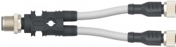 Y-Type Splitter M12 Male M12 Female Straight