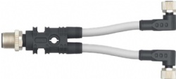 Y-Type Splitter M12 Male Straight M12 Female Angle
