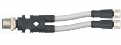 Y-Type Splitter M12 Male M8 Female Straight