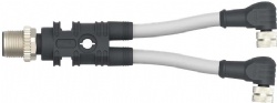 Y-Type Splitter M12 Male Straight To M8 Female Angle