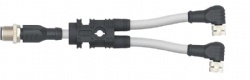 Y-Type Splitter M12 Male Straight To M8 Female Angle