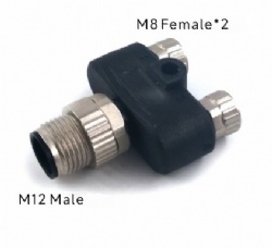 Y-Type M12 Male To 2xM8 Female