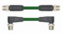 M12 Male To Male Straight D-Code Shield