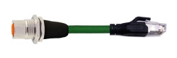 M12 PANEL MOUNT D-Code to RJ45 Shield