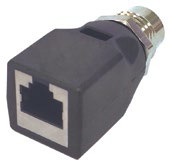 M12 Female Straight D-Code to RJ45