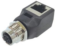 M12 Female Angle D-Code to RJ45