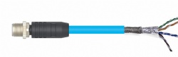 M12 Male Straight 4Pins Single End Shield CAT5