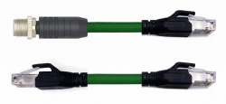 M12 Male Straight or RJ45 to RJ45 Shield CAT6A