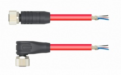 M12 Female 4Pins Single End Shield