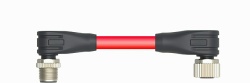 M12 4Pins Male To Female Angle Double End Shield