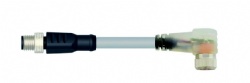 M8 Cordset Male Straight-Female Ange LED PNP